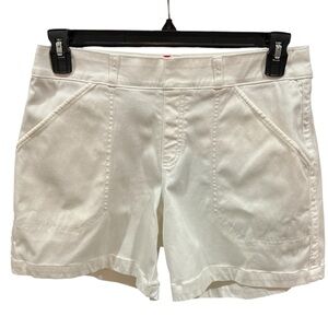 Spanx White Stretch Twill 6" Shorts Size Large